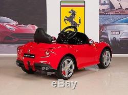 12V Ferrari Kids Ride On Car with Remote RC, Mat & Keychain, Red F12