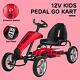 12v Go Kart Ride On Toy Outdoor Racer Car With Eva Tires Switches Gas Pedal Red