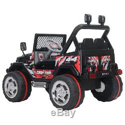 12V Jeep Electric Ride-On Car For Children Parent Control Battery Powered Black