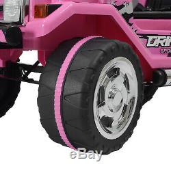 12V Jeep Electric Ride-On Car For Children WithParent Control Battery Powered Pink
