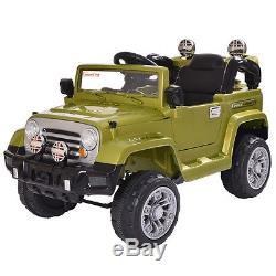 12V Jeep Style Kids Ride on Battery Powered Electric Car WithRemote Control Green