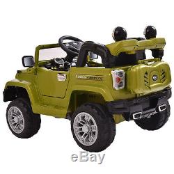 12V Jeep Style Kids Ride on Battery Powered Electric Car WithRemote Control Green