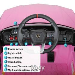 12V Kid Ride on Car Truck Remote Control Licensed Lamborghini Rechargeable Pink