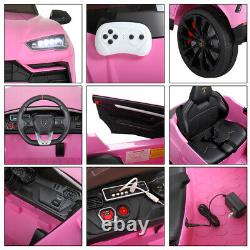 12V Kid Ride on Car Truck Remote Control Licensed Lamborghini Rechargeable Pink