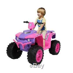 12V Kids ATV Ride On Car Toys Suspension, 2 Speeds, LED Light, Music