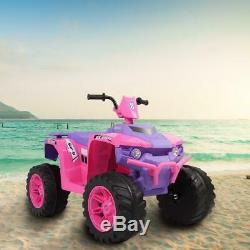 12V Kids ATV Ride On Car Toys Suspension, 2 Speeds, LED Light, Music