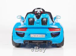 12V Kids Battery Operated Ride On Car with RC Remote Control Doors MP3 Tunes Blue