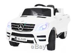 12V Kids Car Licensed Ride On Mercedes ML350 Remote Control MP3 Lights White