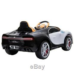 12V Kids Electric Bugatti Chiron Ride on Car withMP3, AUX, and LED White/Black