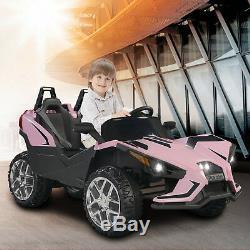 12V Kids Electric Polaris Slingshot Style Ride on Toy Cars Light Truck Pink