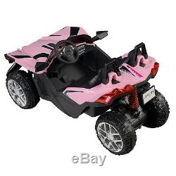 12V Kids Electric Polaris Slingshot Style Ride on Toy Cars Light Truck Pink
