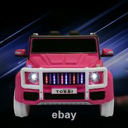 12V Kids Electric Police Car Ride On Car SUV Truck Toys with Shinning Lights Pink