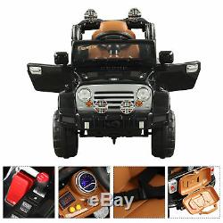 12V Kids Electric Ride On Toy Truck Jeep Car WithRemote Control 2 Speeds Lights BK