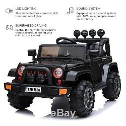 12V Kids Electric Ride on Car Battery Powered Wheels with Remote Control MP3 Black