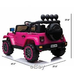 12V Kids Electric Ride on Car Battery Powered Wheels with Remote Control MP3 Pink