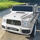12v Kids Electric Ride On Car Toys Licensed Mercedes-benz G63 With Rc Music White