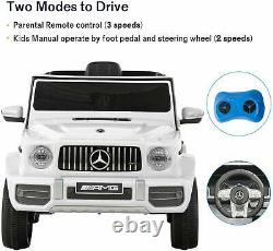 12V Kids Electric Ride on Car Toys Licensed Mercedes-Benz G63 with RC Music White
