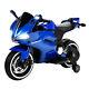 12v Kids Motorcycle Powered Electric Ride On Toy Car With 2 Training Wheels Blue