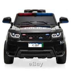 12V Kids Police Ride On Car Electric Cars 2.4G Remote Control LED Flashing Light