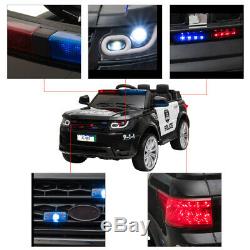 12V Kids Police Ride On Car Electric Cars 2.4G Remote Control LED Flashing Light