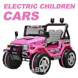 12V Kids Powered Ride on Cars Electric Battery Wheel Remote Control USB Pink