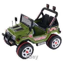 12V Kids Raptor Jeep Wrangler Truck RC Ride On Car with Double Motor & Battery MP3