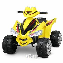 12V Kids Ride On ATV 4-Wheel Battery Car Toddlers WithLED Lights ASTM F963 Yellow
