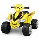 12v Kids Ride On Atv 4-wheel Battery Car Toddlers Withled Lights Astm F963 Yellow
