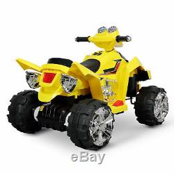 12V Kids Ride On ATV 4-Wheel Battery Car Toddlers WithLED Lights ASTM F963 Yellow