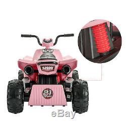 12V Kids Ride On ATV Car Quad 4 Wheeler Electric Toy With Led Lights 2 Speed Pink