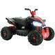12v Kids Ride On Atv Car Quad 4 Wheeler Electric Toy With Led Lights 2 Speed Red