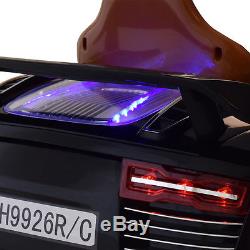 12V Kids Ride On Car Audi R8 Style Remote Control RC Bright Lights Black