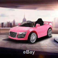 12V Kids Ride On Car Audi R8 Style Remote Control RC Bright Lights -Pink