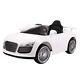 12v Kids Ride On Car Audi R8 Style Remote Control Rc Bright Lights White