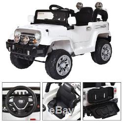 12V Kids Ride On Car Battery Power Wheels Jeep Truck Remote Control With MP3 White