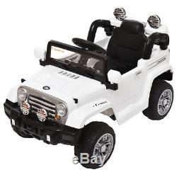 12V Kids Ride On Car Battery Power Wheels Jeep Truck Remote Control With MP3 White