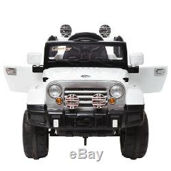 12V Kids Ride On Car Battery Power Wheels Truck Remote Control With MP3 White