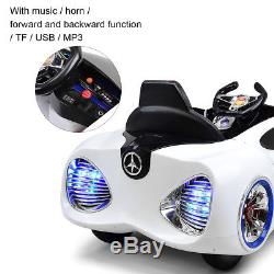 12V Kids Ride On Car Battery Powered RC Remote Control with MP3 & Lights White
