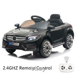 12V Kids Ride On Car Electric Car WithMP3 LED Lights Toy Gift Remote Control Black