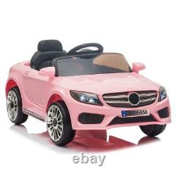 12V Kids Ride On Car Electric Car WithMP3 LED Lights Toy Gift Remote Control Pink