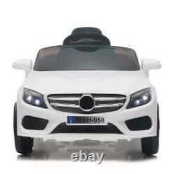 12V Kids Ride On Car Electric Car WithMP3 LED Lights Toy Gift Remote Control White