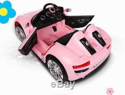 12V Kids Ride On Car Girls Electric Power Wheels Remote Control Pink Key Start
