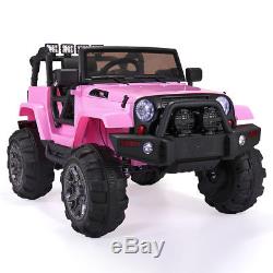 12V Kids Ride On Car Jeep Racing Battery Power Wheels Electric Music Light Pink
