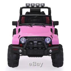 12V Kids Ride On Car Jeep Racing Battery Power Wheels Electric Music Light Pink