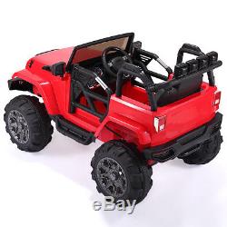 12V Kids Ride On Car Jeep Racing Battery Power Wheels Electric Music Light Red