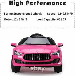 12V Kids Ride On Car Maserati Rechargeable Battery Electric Toy WithRemote Control