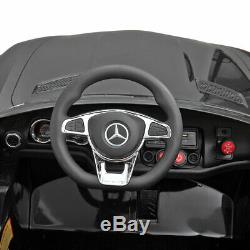 12V Kids Ride On Car Mercedes Benz Electric Led Light MP3 Remote Control Black