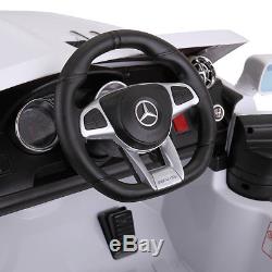 12V Kids Ride On Car Mercedes Benz License MP3 Remote Control Power Wheels White