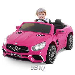 12V Kids Ride On Car Toy Double Seat Licensed Mercedes WithRemote MP3 & Light Pink