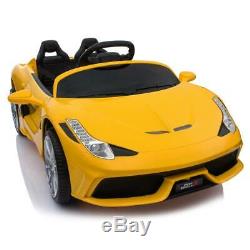 12V Kids Ride On Car Truck Battery Power 3 Speed With Lights Music 2 Motors Yellow